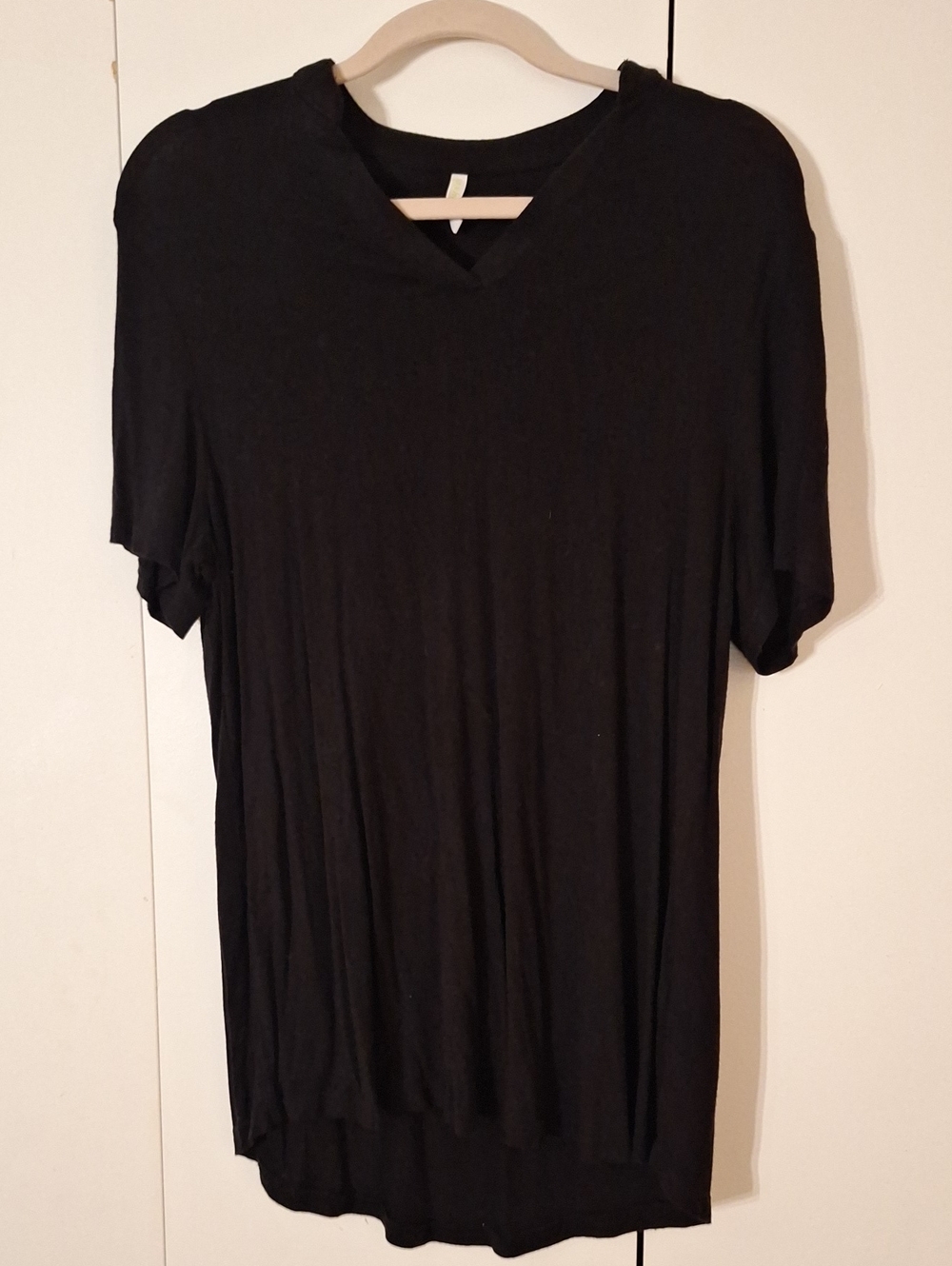Black V-Neck Tunic Top - Women
